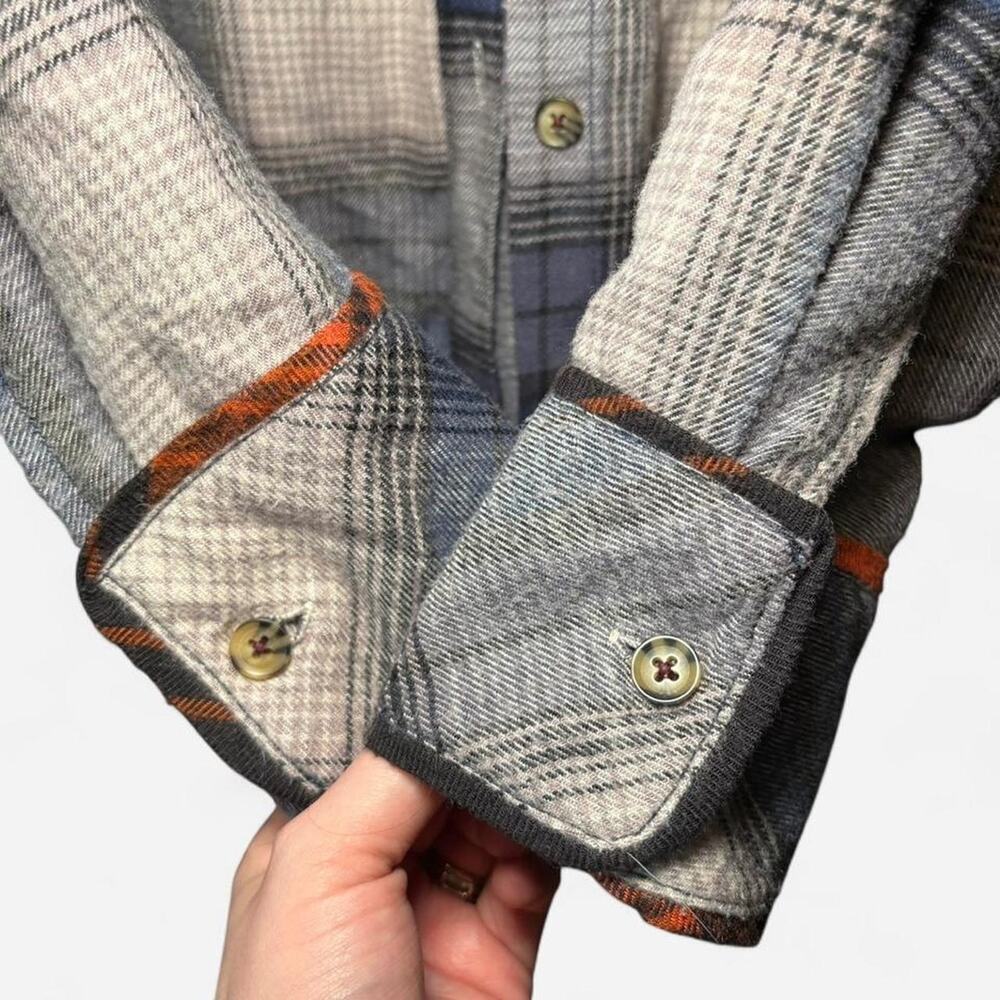 BDG Women M Flannel Shirt Checkered Casual Gray Blue - Picture 5 of 8